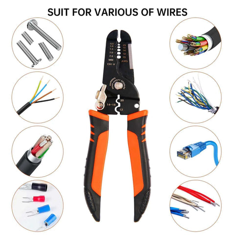 Five In One Wire Stripper And Crimping Tool For Ten To Twenty Two AWG Electrical Wires With Cutter Multi Function Hand Tool