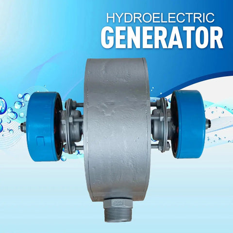Front view of 2KW Micro Hydroelectric Generator For Home Use 110V 230V Portable Water Turbine with aluminum alloy body