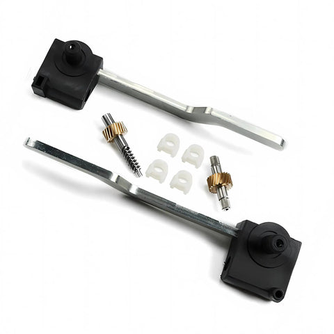 Straight Up Convertible Top Latches And Motor Repair Gears Kit For Bmw E36 E46 E64 showing aluminum gears and components.