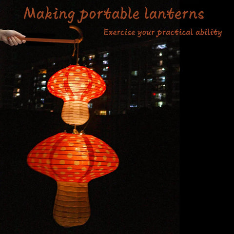 Mushroom Shaped Paper Lanterns Set In Orange For Nursery Garden And Party Decor Includes 8 Inch And 12 Inch Sizes Premium Rice Paper Hangings