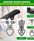 Ultra Smooth 360 Degree Swivel Swing Hanger With Ball Bearing Ceiling Mount - Heavy Duty 900 Lbs Capacity For Hammock Chairs Porch Swings Tire Swings Gym Rings Aerial Silks And More Heavy Bag, 3mm steel base and swivel hook