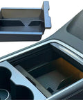 Center Console Organizer For Tesla Model Y And Model 3 With Backlit Transparent Lid And Smooth Sliding Tray Carbon Edition Upgrade