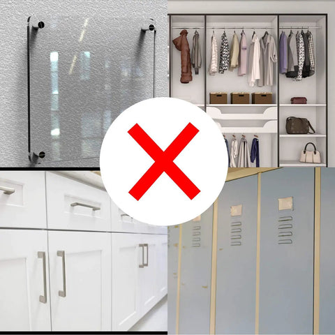 Collage comparing Over The Door Coat Rack With Mesh Basket And Detachable Storage Shelf, Handy Organizer in white finish to cabinets and lockers