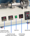Control panel of Ready To Roll Desktop 3D Printer Filament Extruder Machine with temperature settings and inverter.