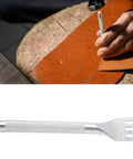 Leather Prong Punch Tool For Crafting And Shoe Repair, Beefed-Up High Speed Steel Lacing Chisel Set With Non Slip Handle, 3mm Tooth Spacing, 4 Teeth Hole Punches For Industrial Use in leather work