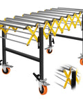 Heavy Duty Commercial Expandable Roller Stand With 700 Lbs Capacity, Adjustable Gravity Conveyor System For Workshop Material Handling.