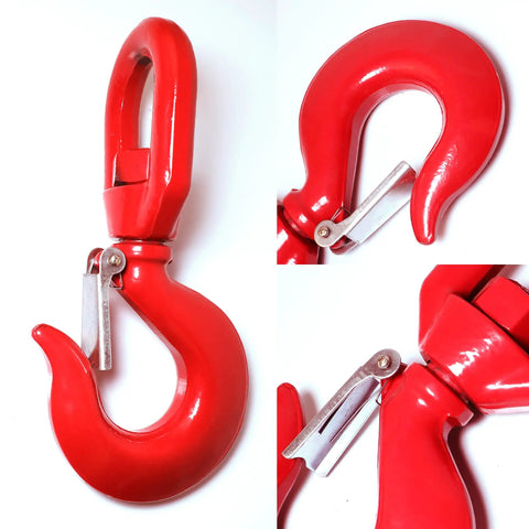 7 Ton Swivel Lifting Hook With Safety Latch Beefy Heavy Duty Rigging Hook Self Locking 360 Degree Rotation G80 Grade Eye Sling Hook For Crane Lifting 15432 Lbs Load Limit High Load Capacity And Durable Alloy Steel Construction red