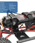 Side view of 2204 2400KV Brushless Outrunner Motor With Transmission And 30A ESC Upgrade installed in an SCX24 RC crawler