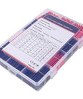 Heavy Duty Heat Shrink Tubing Kit 220 Pcs 3 To 1 Adhesive Lined Marine Grade Black And Red organized in a clear box