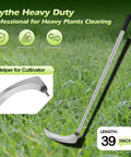 Long Handle Sickle Weeding Garden Tool For Grass Cutting And Vine Removal Heavy Duty Billhook Style Cutter with 39 inch length