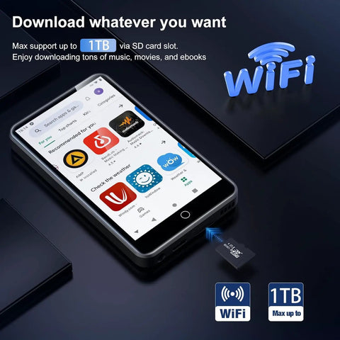 144GB MP3 Player With Bluetooth 5.0 And Dual Band WiFi Spotify Music Player with HD touchscreen and SD card slot