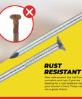 All Purpose Nail Set Bundle For DIYers Includes Finish Nails, Common Nails, Brad Nails, Wire Nails, And Picture Hanging Nails A Complete Woodworking Fasteners Kit For Home Improvement Projects And A Pro Finish with rust-resistant zinc finish.