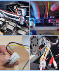 TICONN 150 PCS solder-seal heat-shrink butt connectors for automotive wiring, color-coded red/blue/yellow.