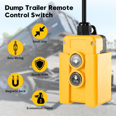 Dump Trailer Remote Control Switch For 4 Wire 12V Double Acting Hydraulic Pump Power Supply Unit with 2 Button Pendant