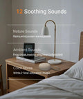 Bedside table with On The Go Baby Sleep Sound Machine With 12 Soothing White Noise Tracks USB Recharge 15 Hour Battery Life Super Handy Portable Travel Clip On Stroller