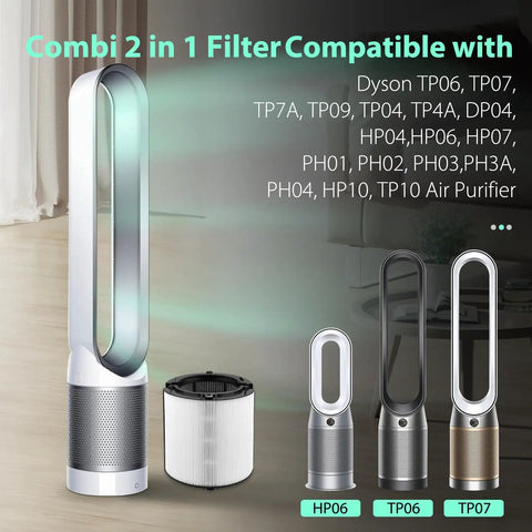 360 Degree Combi 2 In 1 HEPA And Carbon Replacement Filter For Dyson Cleaners Compatible With TP06 TP07 TP09 HP04 HP06 HP07 PH01