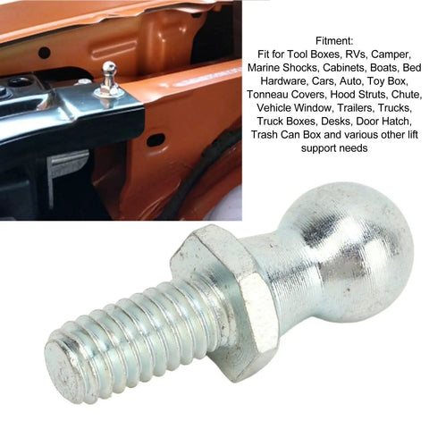 4 Pack Ball Studs 5/16-18 Thread 5/8 Inch Shank Gas Strut Bolts For Gas Lift Support Struts Zinc Plated Durable Metal Construction Ideal For Automotive Applications RVs Trailers And Home Garage Projects on vehicle panel