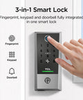 Next Level Smart Front Door Lock Featuring Lightning Fast Fingerprint Keyless Entry Deadbolt With Zero Fret AI Unlocking for easy access.