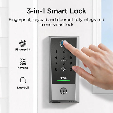 Next Level Smart Front Door Lock Featuring Lightning Fast Fingerprint Keyless Entry Deadbolt With Zero Fret AI Unlocking for easy access.