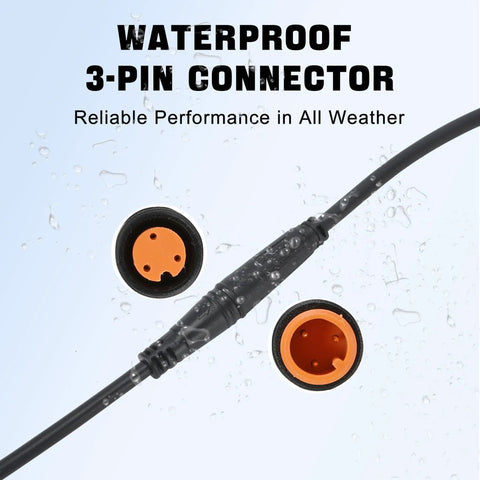 Brake Sensor With Indicator Light For Ebike Conversion Kit 3 Pin Cutoff Cable Pair 1.2ft Length Waterproof Plug And Play Harness Compatible With Hydraulic Brake Levers