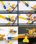 Yellow Stainless Steel Hose Clamps Pack of 14, Adjustable Thumb Screw Key Type, 8mm Bandwidth, Fits 16 to 25 mm Hoses in Use