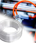 Rock Solid Pu Polyurethane Pneumatic Tubing For Air Compressors Hella Durable Flexible Air Line Hose 328 Feet Long, clear tubing with orange air line.