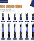Built Tough Magnetic Spanner Bit Set, Six Piece Snake Eye Security Bits SP4 to SP14 displayed in various sizes.