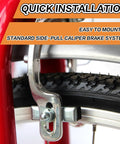 8 Pack Bike Brake Pads 40mm Universal Caliper Replacement Set installed on bike wheel showing quick installation feature
