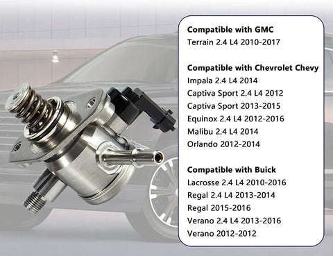 2.4L High Pressure Mechanical Fuel Pump EP1028, fits Buick Lacrosse Regal Verano, Chevy Captiva Sport Equinox, GMC Terrain