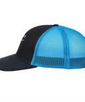 Side view of Low Profile Unstructured Athletic Trucker Cap With Adjustable Buckle Six Vent Eyelets One Size Fits Most Unisex Sports Hat
