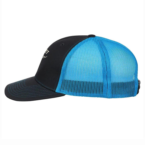 Side view of Low Profile Unstructured Athletic Trucker Cap With Adjustable Buckle Six Vent Eyelets One Size Fits Most Unisex Sports Hat