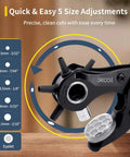 Close-up of Two In One Leather Hole Punch And Eyelet Tool Kit showing 5 size adjustments from 2.5mm to 4.5mm for quick holes.
