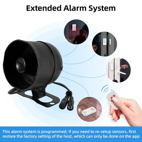 Heavy Duty Wifi Siren Host For Smart Home Security Rock Solid Knockout Protection Expanding Up To Fifty Sensors Without Hassle Top Shelf Instant Alerts In Black