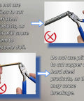 6 Piece Model Tools Kit With 4.3 Inch Precision Nipper showing incorrect use on steel and copper rods