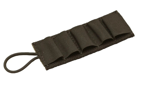 Five Round Tearaway Shotgun Cards For 12 Gauge Shells Black With Quick Detach Backing And DuraGrip Adhesive Loop Mounting