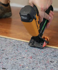 Pro Grade Flooring Underlayment Roll For Laminate Wood And Tile Sound Dampening Padding Compression Resistant Mat For Floating Glue Down Install Covers One Hundred Square Feet No Fuss Vibe Blocker Home Crew Staple used during installation.