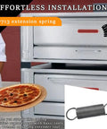 17713 Extension Spring for commercial ovens, heavy duty door return spring, compatible with Blodgett and pizza ovens, near oven.