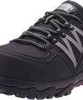 Slip Resistant Work Shoes For Men Non Slip Steel Toe Sneakers Size 9.5 Black Durable Composite Toe Safety Footwear With EH Certification