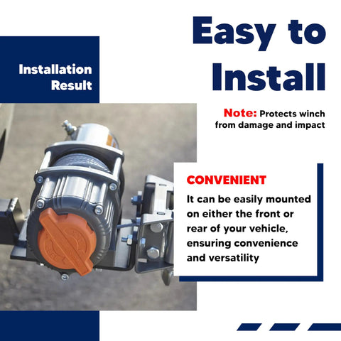 Installation result of Universal Trailer Hitch Winch Mounting Plate With 2 Inch Receiver For ATVs UTVs And Lawn And Garden Equipment Winch Bracket Mounting Plate For Stable Secure Winch Mounting On The Go on vehicle hitch