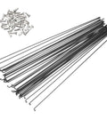 14G Bicycle Spokes 292 Mm 11.5 Inch Stainless Steel J Bend 2 Mm With Brass Nipples 36 Pcs, Black Spokes and Nipples