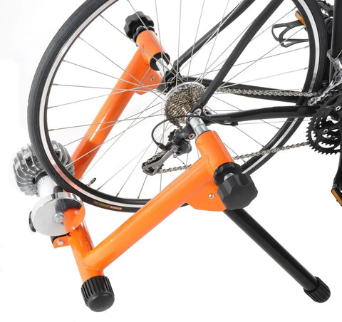 Orange Fluid Bike Trainer Pro Indoor Bicycle Training Stand For Serious Rides, Quiet Fluid Resistance, Adjustable, Durable Home Gym Stand