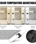 24 Inch Dimmable Bathroom Vanity Light Matte Black Wall Mount With 20W LED Three Color Temperatures 3000K 4000K 5000K Over Mirror