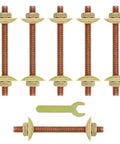 Heavy Duty M8x100mm Iron Connector Bolts with Wrench Included for Wood Joints and Furniture Assembly, showing 6 bolts