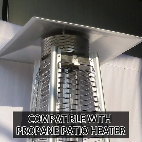 Outdoor Patio Heater Heat Shield Square Aluminum Reflector For 4-Sided Glass Tube Heaters Replacement Top Cover