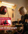 Hella Tough Retractable Air Hose Reel For Garage And Workshop 50 Foot Auto Rewind, adjustable stop ball for hose length control.
