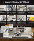 Badass Mini Metal Lathe Benchtop Table Tool 8X16 Inch Capacity 900W Brushless Motor, featuring variable speed and digital display.
