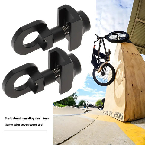 2 Piece Bicycle Chain Tensioner Kit With Tools For BMX Single Speed And Fixie Track Bikes Beefy Aluminum 10mm Rear Axle
