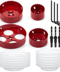 DIY Pro Grade Hole Saw Kit with 2, 3, 4, 6 inch bi-metal saws, dust bowl guard, drill bits, for wood, drywall, thin metal