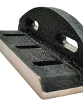 MachEl's cast-iron slotted slim angle plate for lathes, 150 x 58 x 58 mm; black body with silver ends