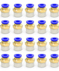 20 Pack Push To Connect Pneumatic Fittings 4mm Tube OD To One Quarter Inch Male Quick Connect Air Line Hose Fittings Accessories